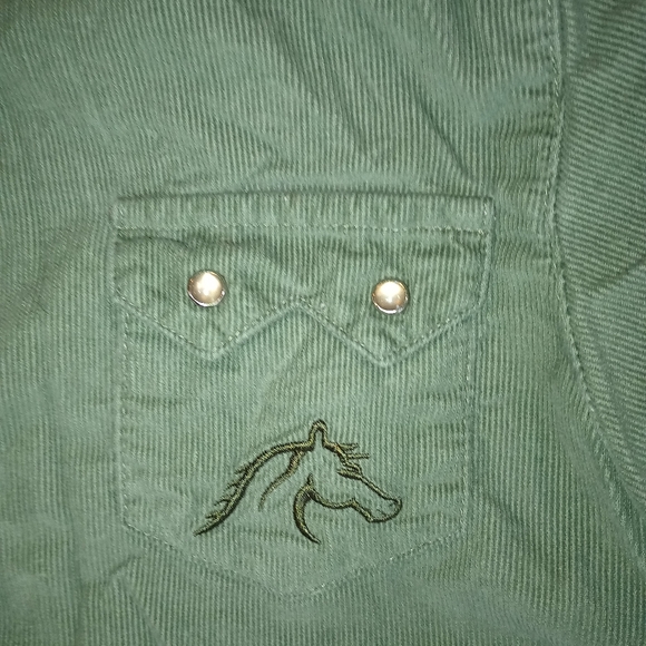 Shyanne boys medium green horse button up shirt - Picture 3 of 3